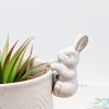 Milky White Rabbit Pot Hanger Sitter