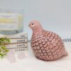 Peachy Guinea Quail Ceramic Figurine