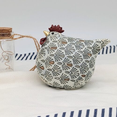 Pattern Chicken Figure Ornament