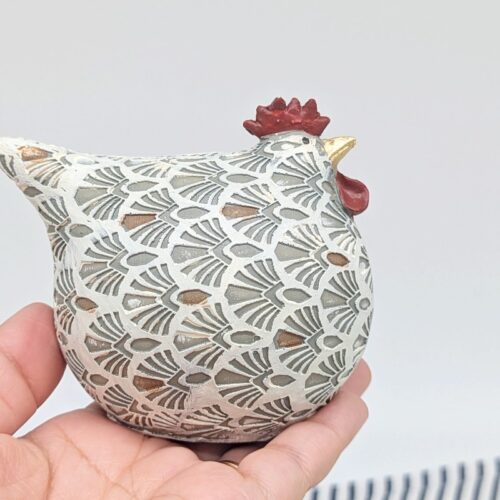 Pattern Chicken Figure Ornament