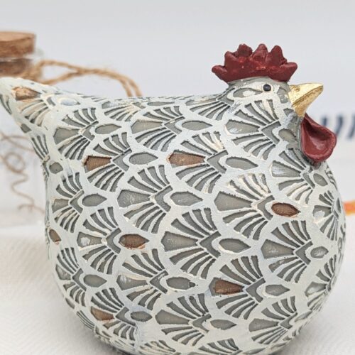 Pattern Chicken Figure Ornament