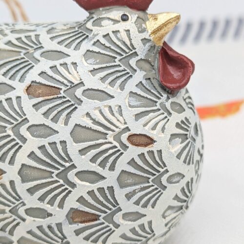 Pattern Chicken Figure Ornament