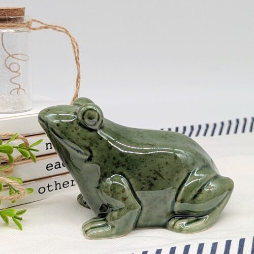 Green Ceramic Frog Ornament